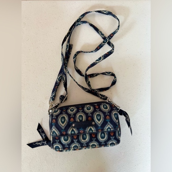 Vera Bradley Handbags - Vera Bradley Mini Crossbody Purse Wallet Paisley Print Blue